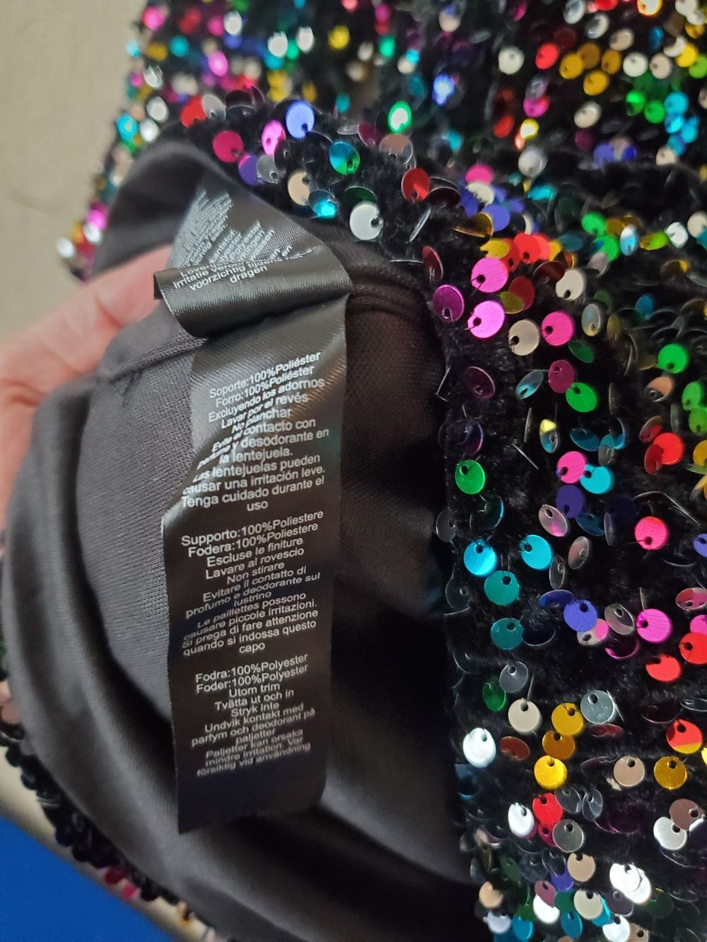 Nasty Gal Rainbow Sequin Mini Dress - Heart Cutout Back Size 12 - Picture 9 of 10